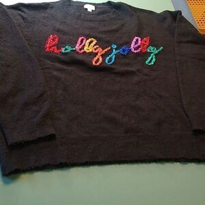 Lelis Collection Women's Med Black Ugly Christmas Sweater Holly Jolly well loved